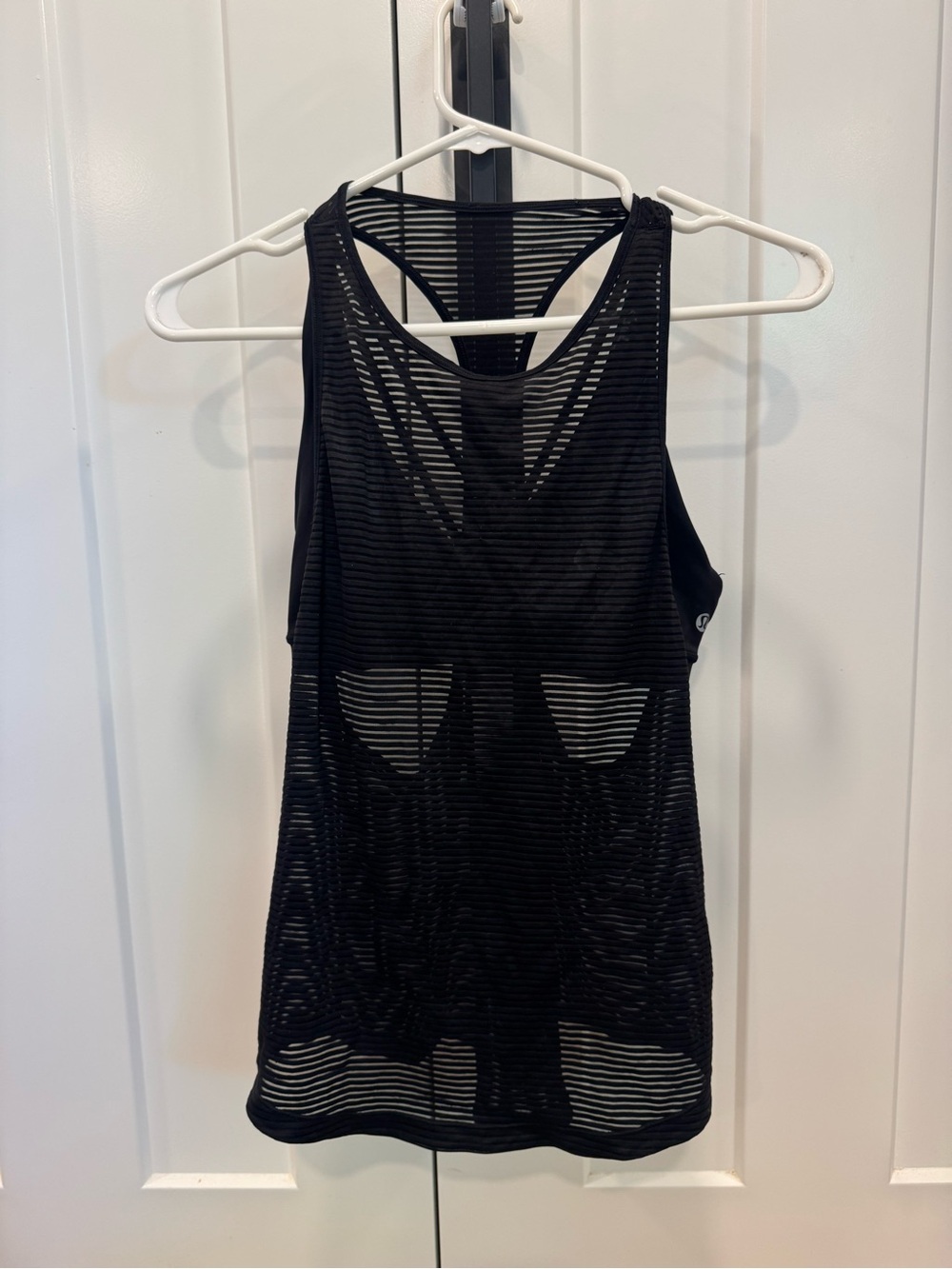 EUC Lululemon Sheer Overlay Tank Top w Strappy Sports Bra